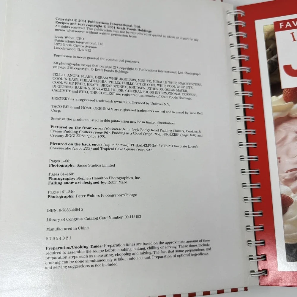 Vintage JELL-O Collection 3 Cookbooks In 1 HC‎ Spiral Illustrated Kraft 2001
